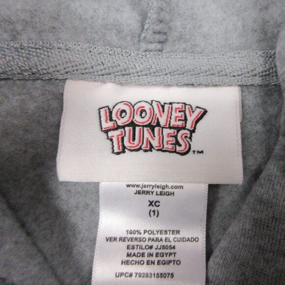 LOONEY TOONS Warner Bros Cropped Hoodie Sweatshirt Juniors XS 1 Bugs Tweety NWT - Picture 8 of 12
